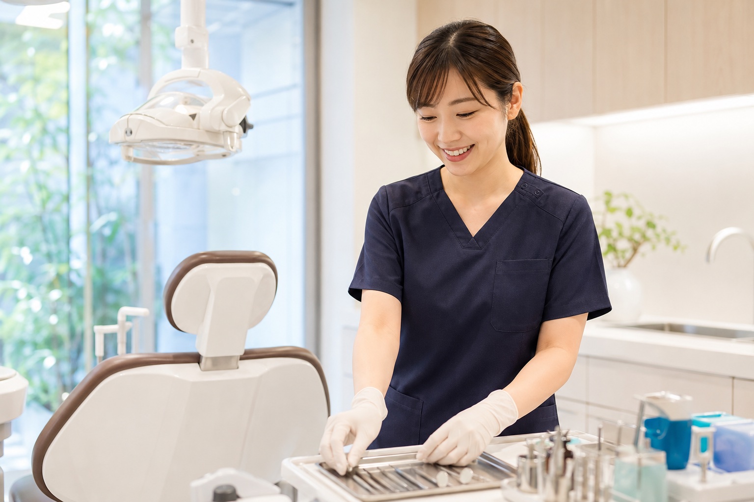 仕事と家庭を両立しながら働く歯科衛生士のイメージ